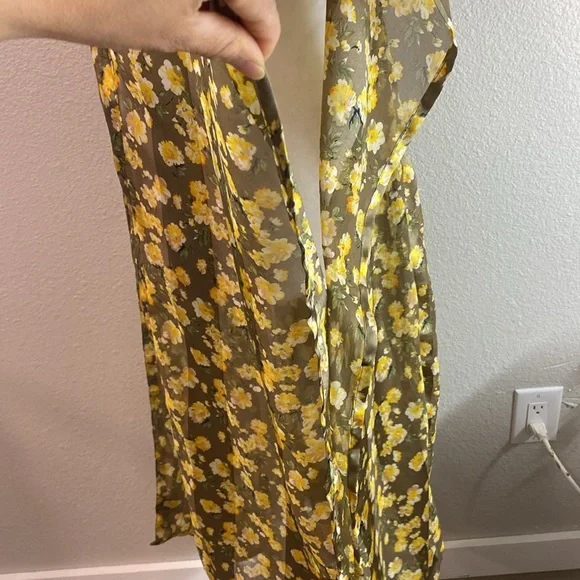 Anthropologie Isolde Floral Kimono with Yellow and Brown Pattern, One size - Picture 6 of 14
